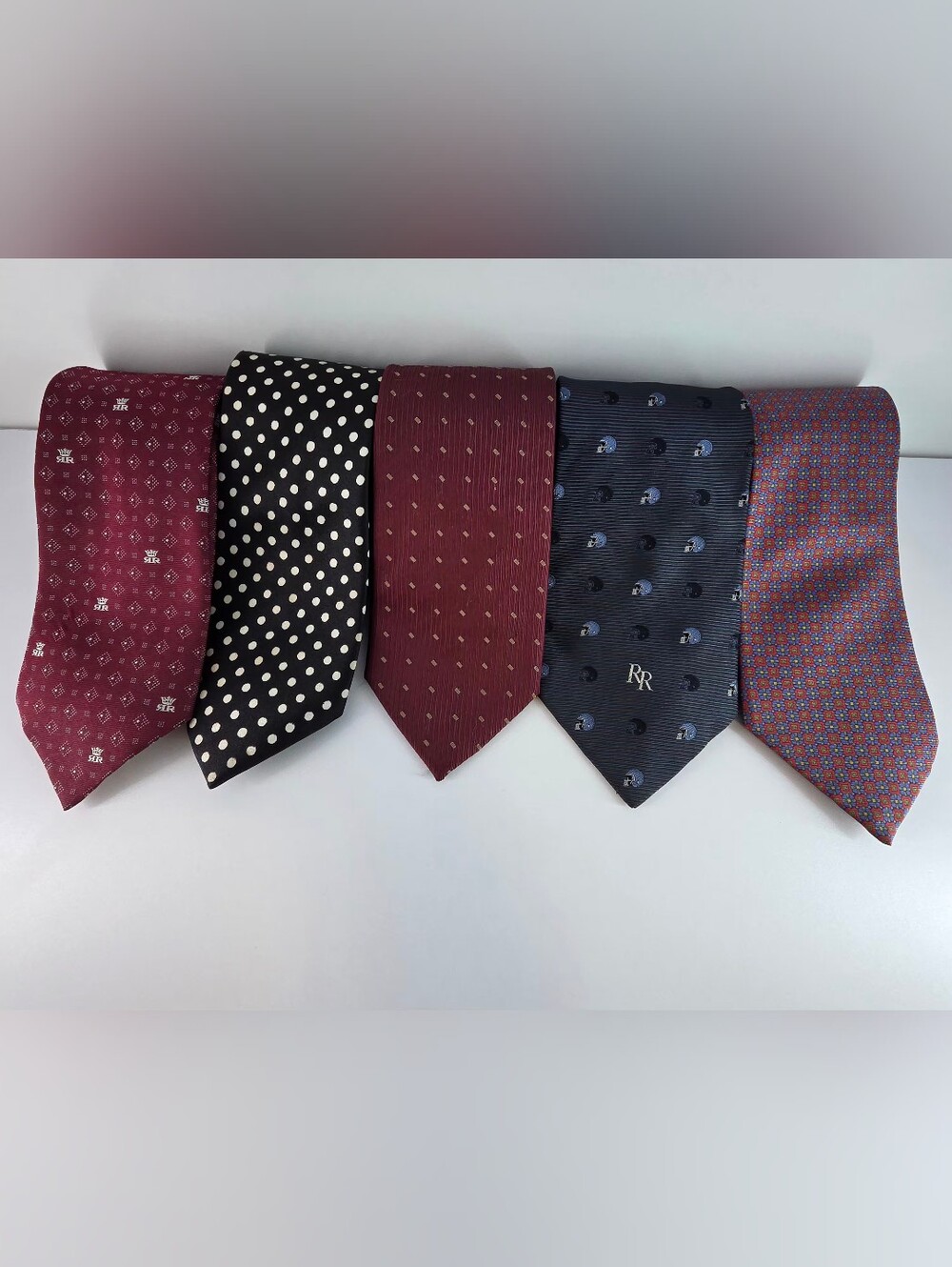 Lanvin Paris & Other Brands Men's Ties Lot Of 5 Assorted Colors